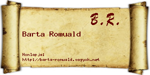 Barta Romuald névjegykártya
